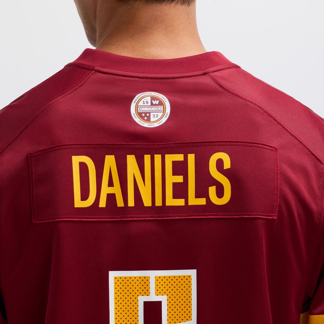 Washington Commanders Jayden Daniels Burgundy Player Game Jersey product image 8, provided for visual reference and product