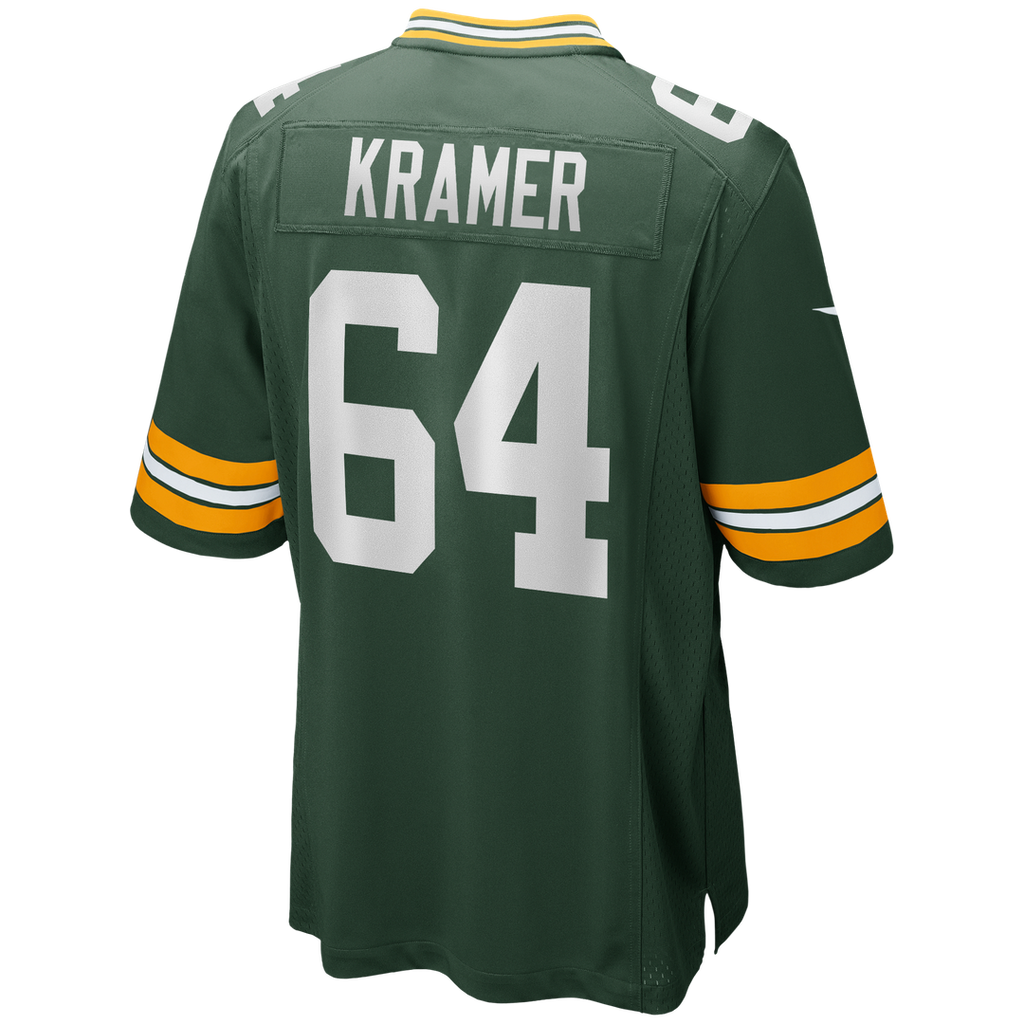 Green Bay Packers Jerry Kramer Green Game Retired Player Jersey product image 3, provided for visual reference and product