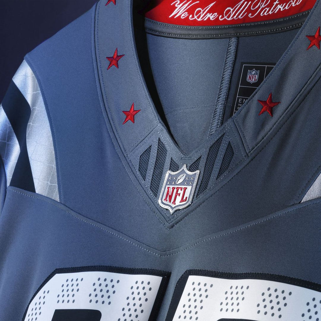 New England Patriots Hunter Henry Blue Rivalries Collection Stitched Limited Jersey product image 5, provided for visual