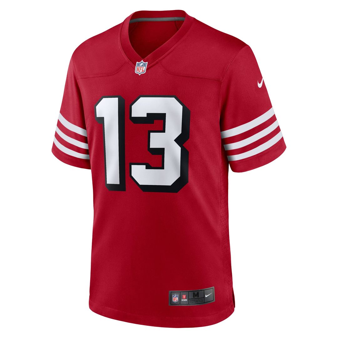 San Francisco 49ers Brock Purdy Scarlet Alternate Game Player Jersey product image 2, provided for visual reference and