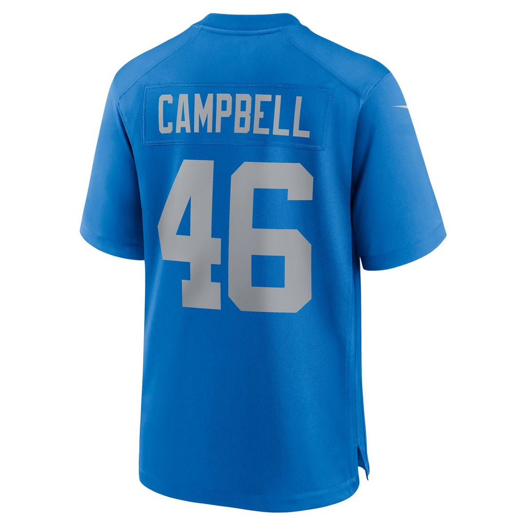 Detroit Lions Jack Campbell Blue Alternate Game Jersey product image 3, provided for visual reference and product detail