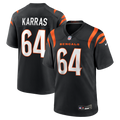 Cincinnati Bengals Ted Karras Black Game Player Jersey product image 1, provided for visual reference and product detail