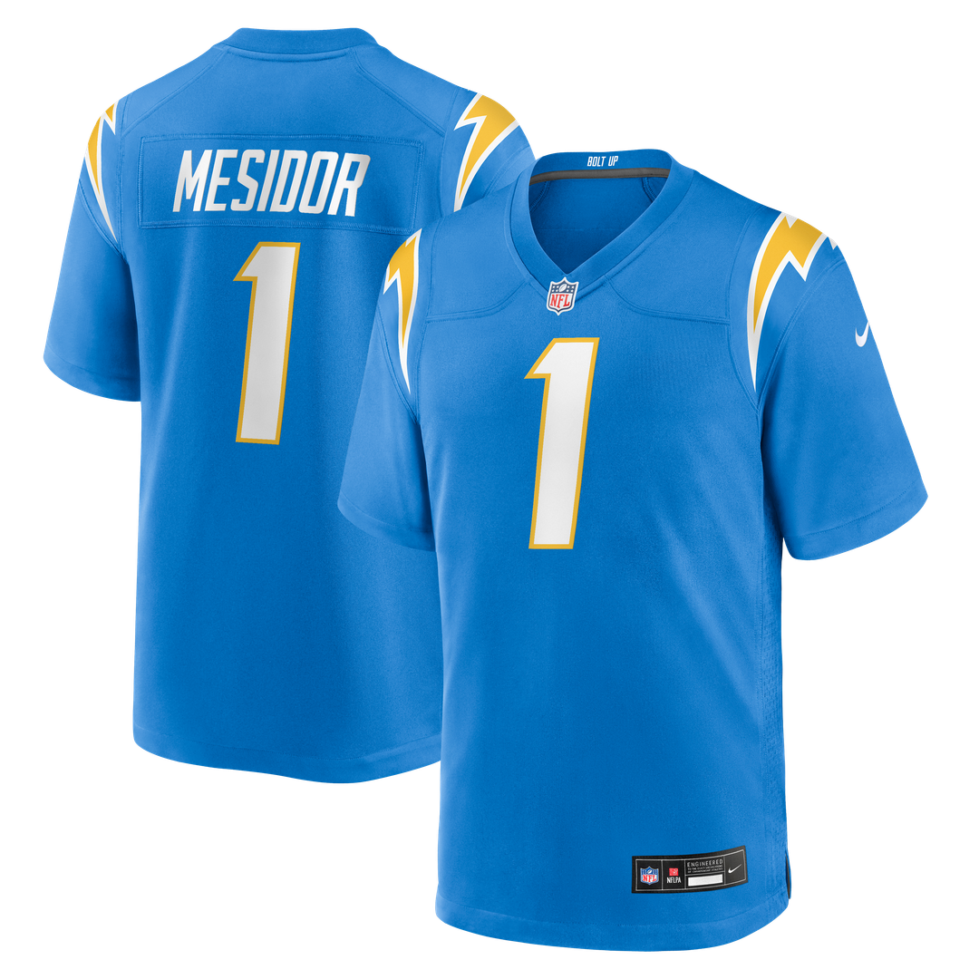 Los Angeles Chargers Akheem Mesidor Powder Blue Team Game Jersey product image 1, provided for visual reference and product