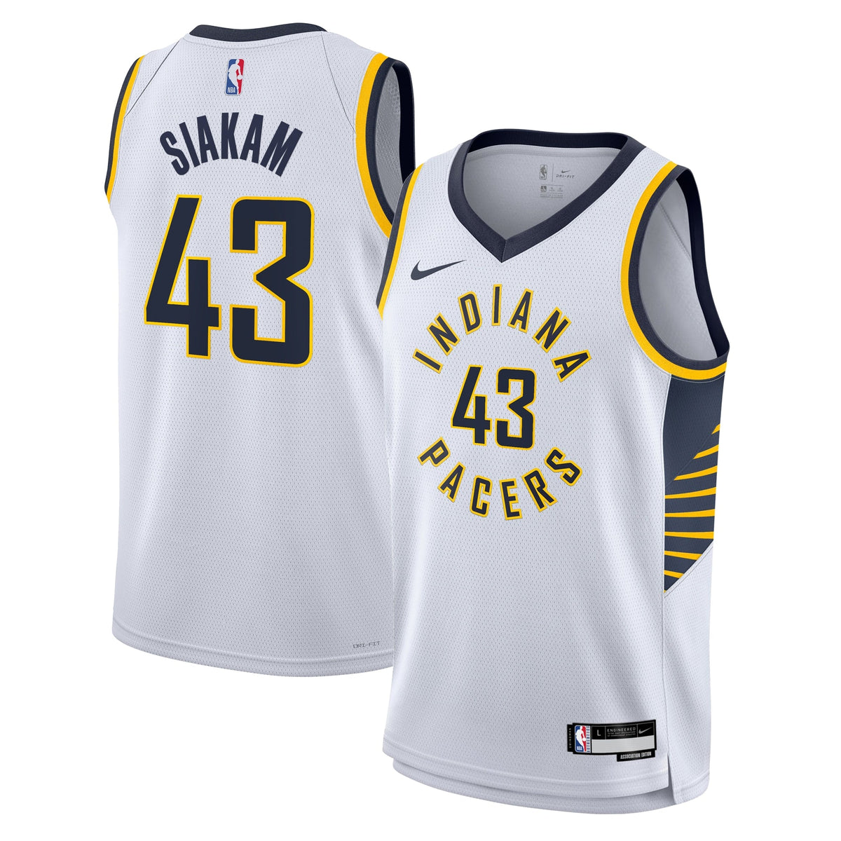 Pascal Siakam Indiana Pacers Association Edition Swingman Jersey - White - Youth product image 1, provided for visual