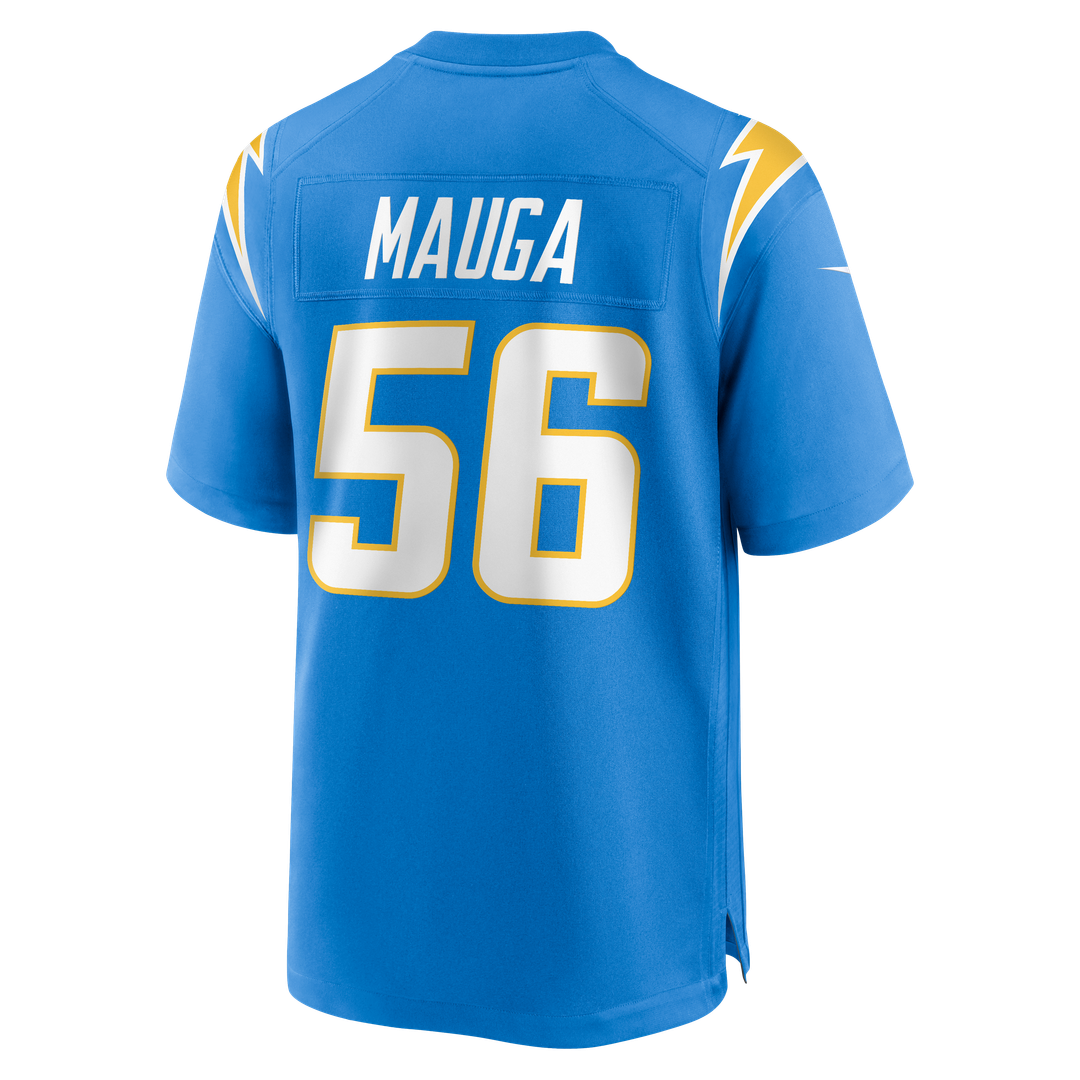 Los Angeles Chargers Kanai Mauga Powder Blue Team Game Jersey product image 3, provided for visual reference and product