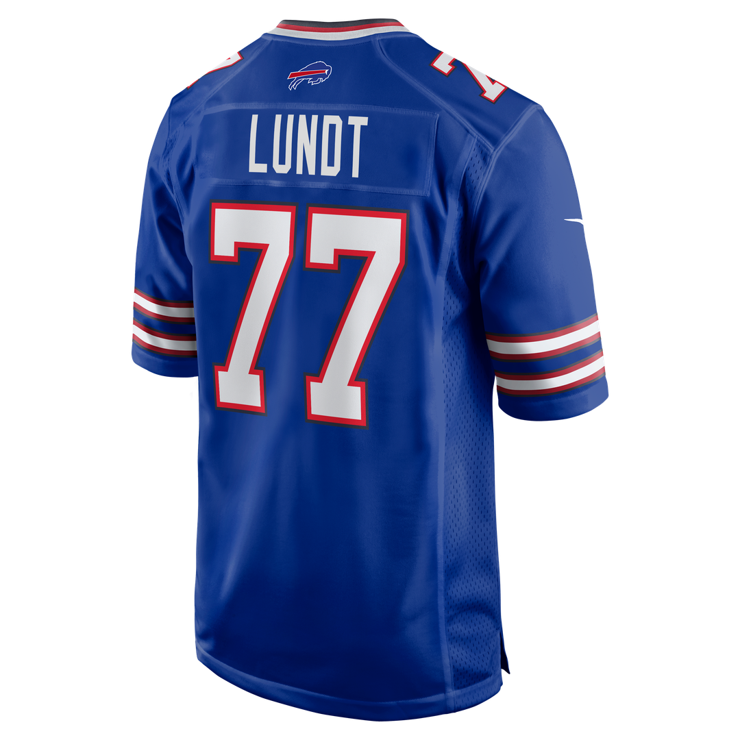 Buffalo Bills Chase Lundt Royal Team Game Jersey product image 3, provided for visual reference and product detail review