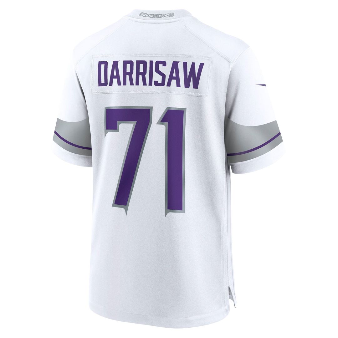 Minnesota Vikings Christian Darrisaw White Alternate Game Jersey product image 3, provided for visual reference and product