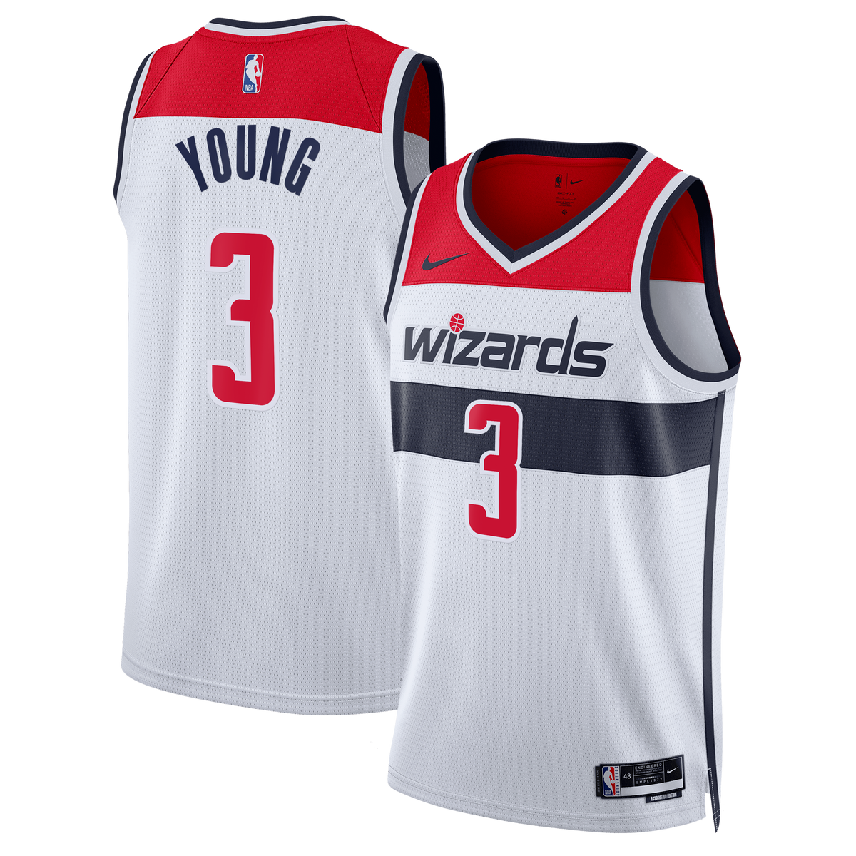 Washington Wizards Association Edition Swingman Basketball Jersey - White - Trae Young - Unisex product image 1, provided