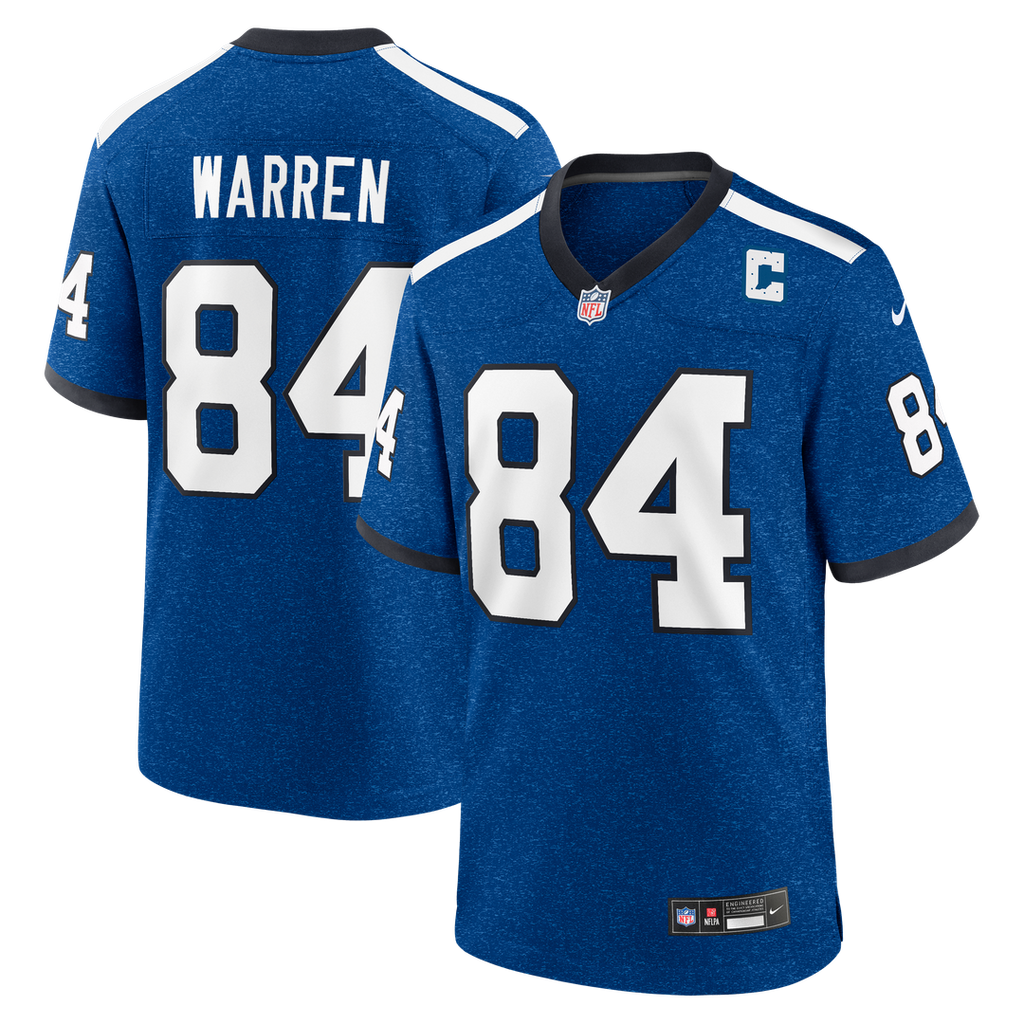 Indianapolis Colts Tyler Warren Heather Royal Alternate 2 Indiana Nights Game Jersey product image 1, provided for visual