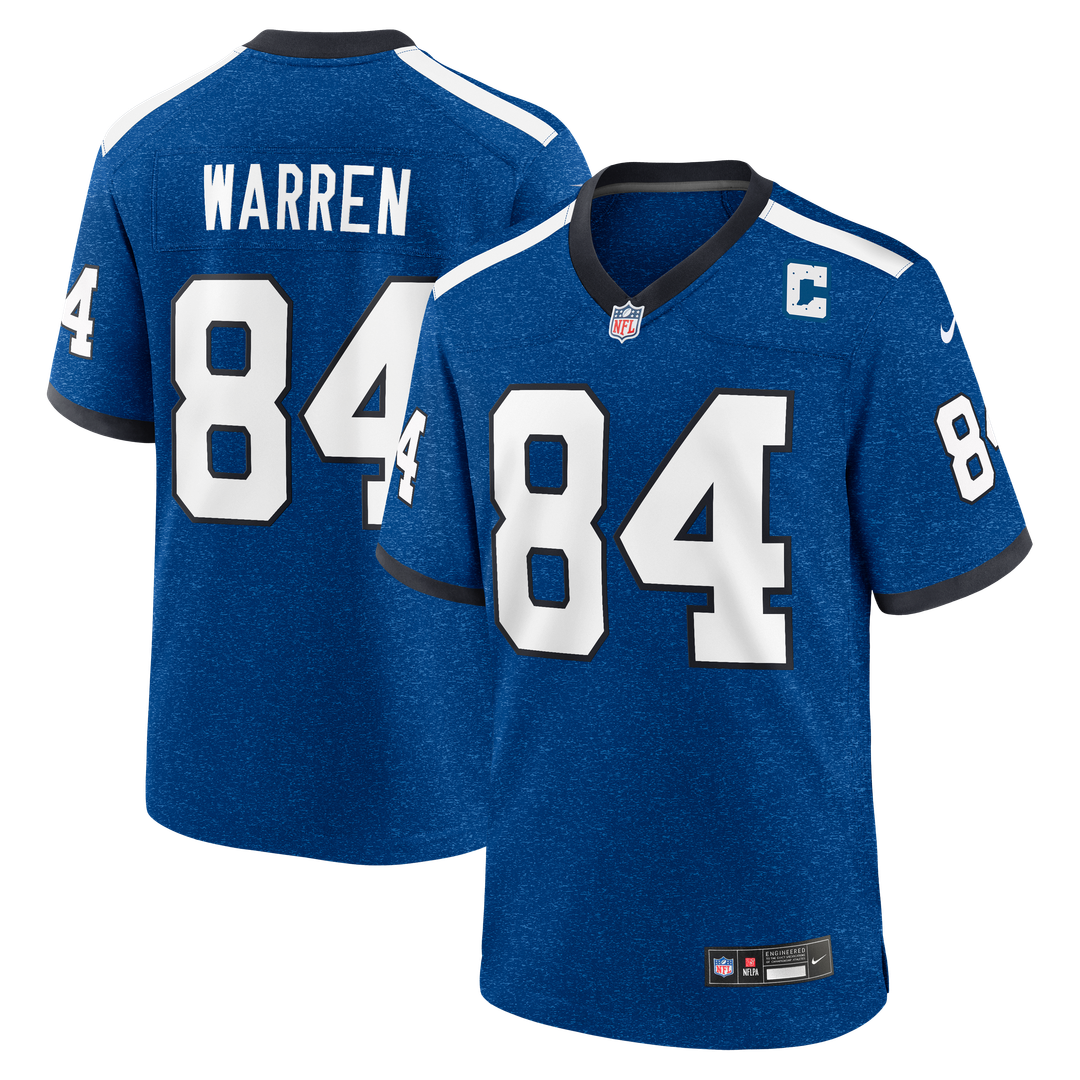 Indianapolis Colts Tyler Warren Heather Royal Alternate 2 Indiana Nights Game Jersey product image 1, provided for visual