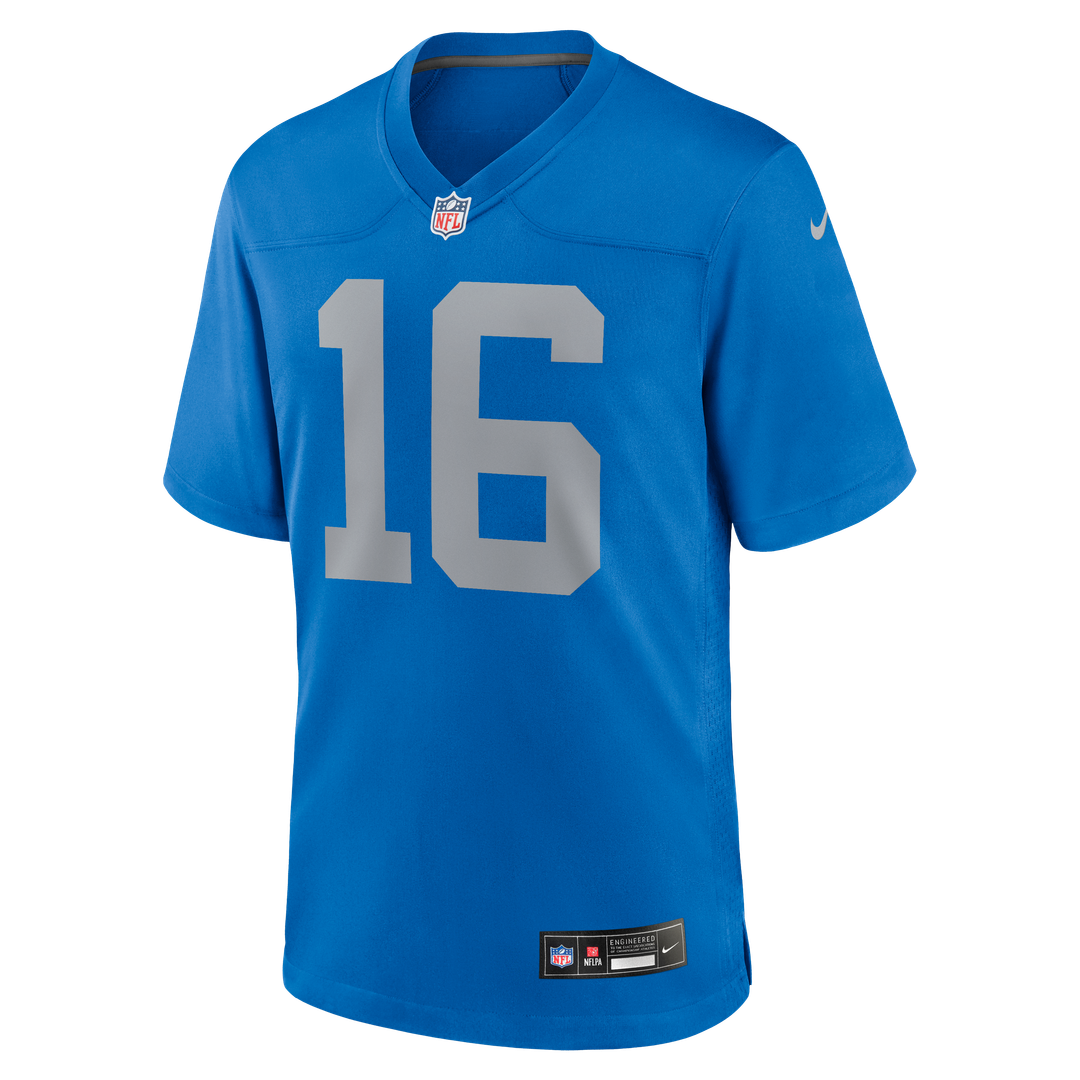 Detroit Lions Jared Goff Blue Alternate Game Jersey product image 6, provided for visual reference and product detail review