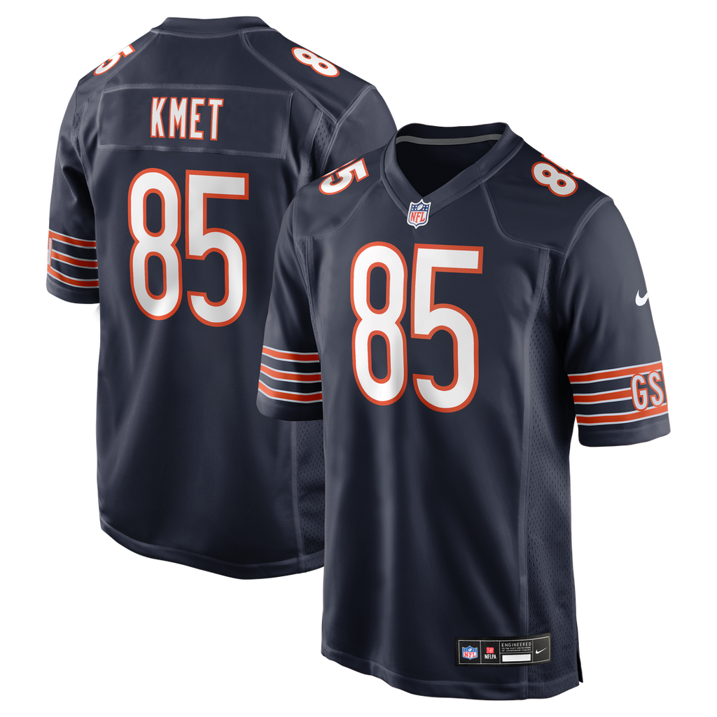 Chicago Bears Cole Kmet Navy Player Game Jersey product image 1, provided for visual reference and product detail review