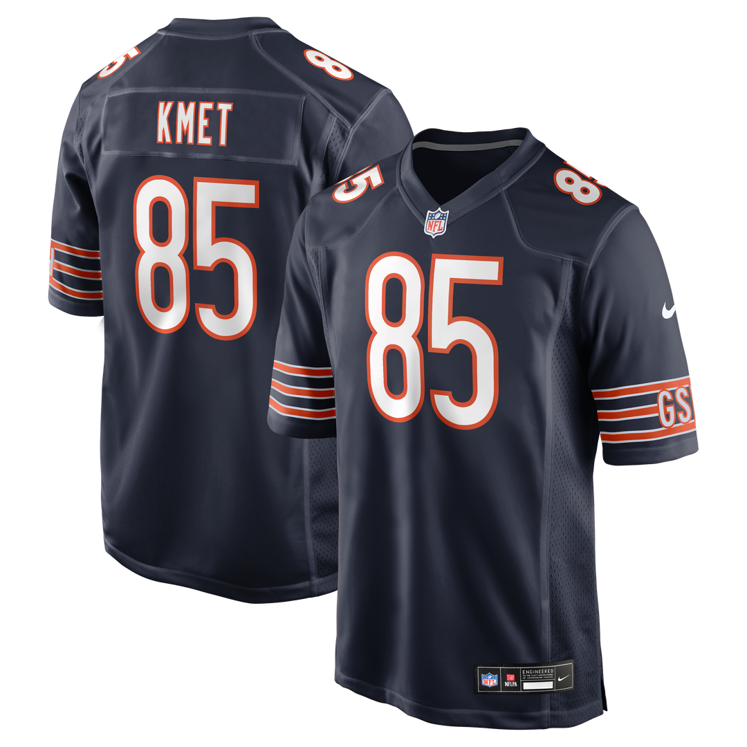 Chicago Bears Cole Kmet Navy Player Game Jersey product image 1, provided for visual reference and product detail review