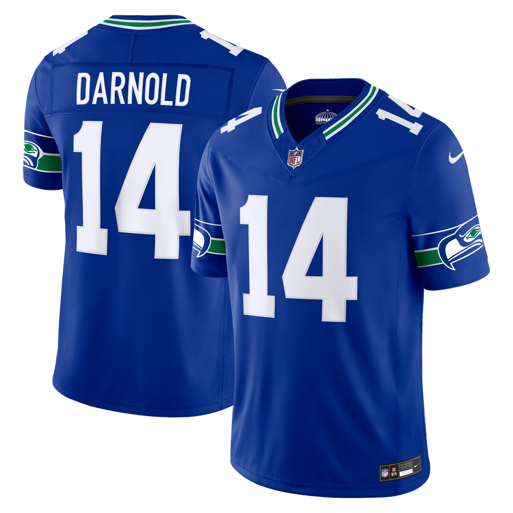 Seattle Seahawks Sam Darnold College Navy Team Vapor F.U.S.E. Stitched Limited Jersey product image 7, provided for visual