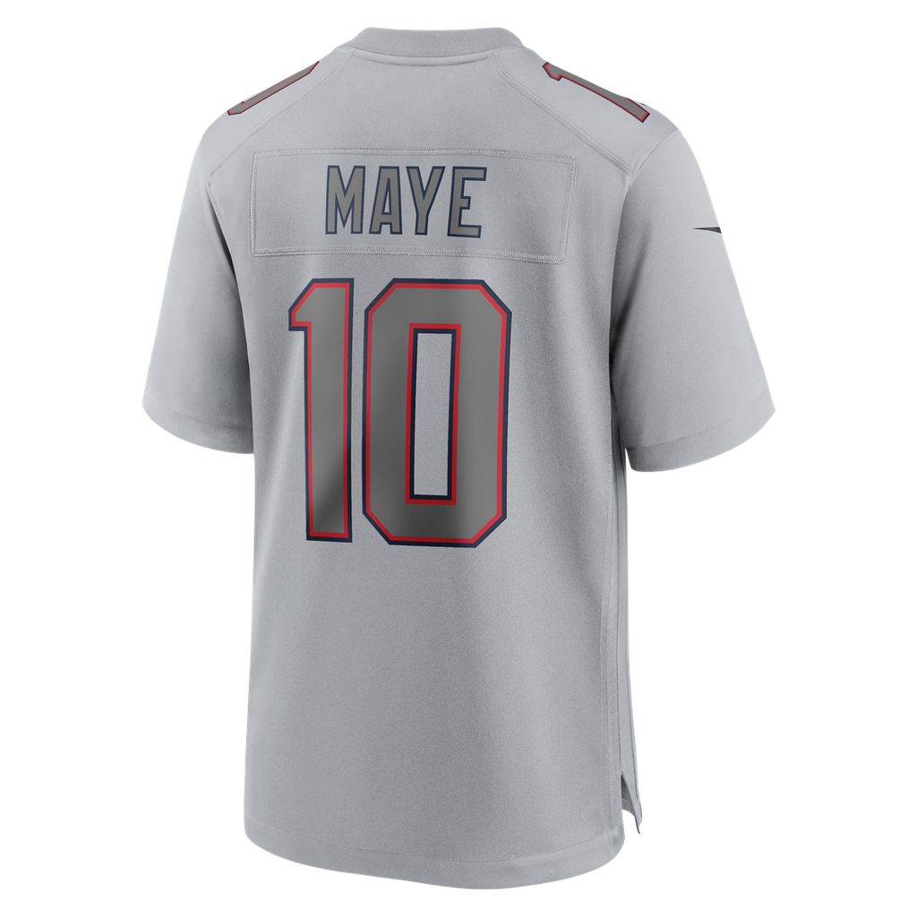 New England Patriots Drake Maye Gray Atmosphere Fashion Game Jersey product image 3, provided for visual reference and