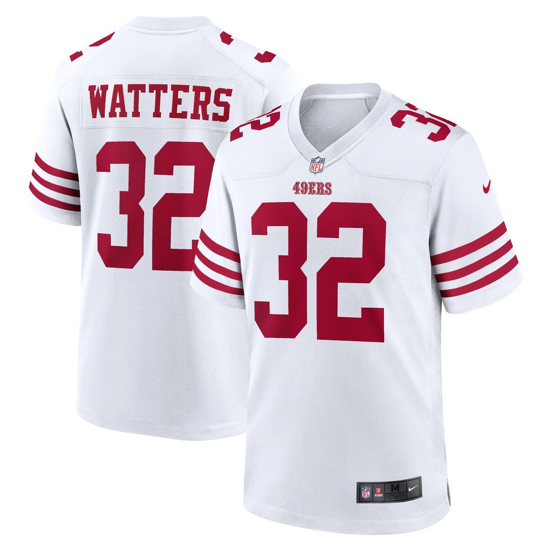 San Francisco 49ers Ricky Watters White Retired Player Game Jersey product image 1, provided for visual reference and