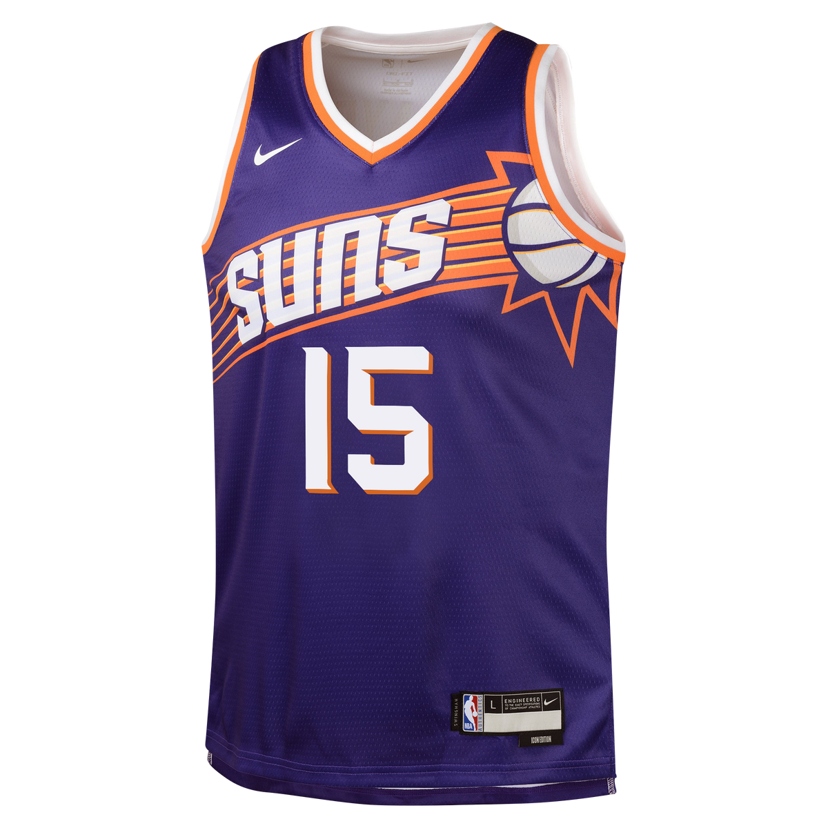 Devin Booker Phoenix Suns Icon Edition Swingman Jersey - Purple - Youth product image 3, provided for visual reference and