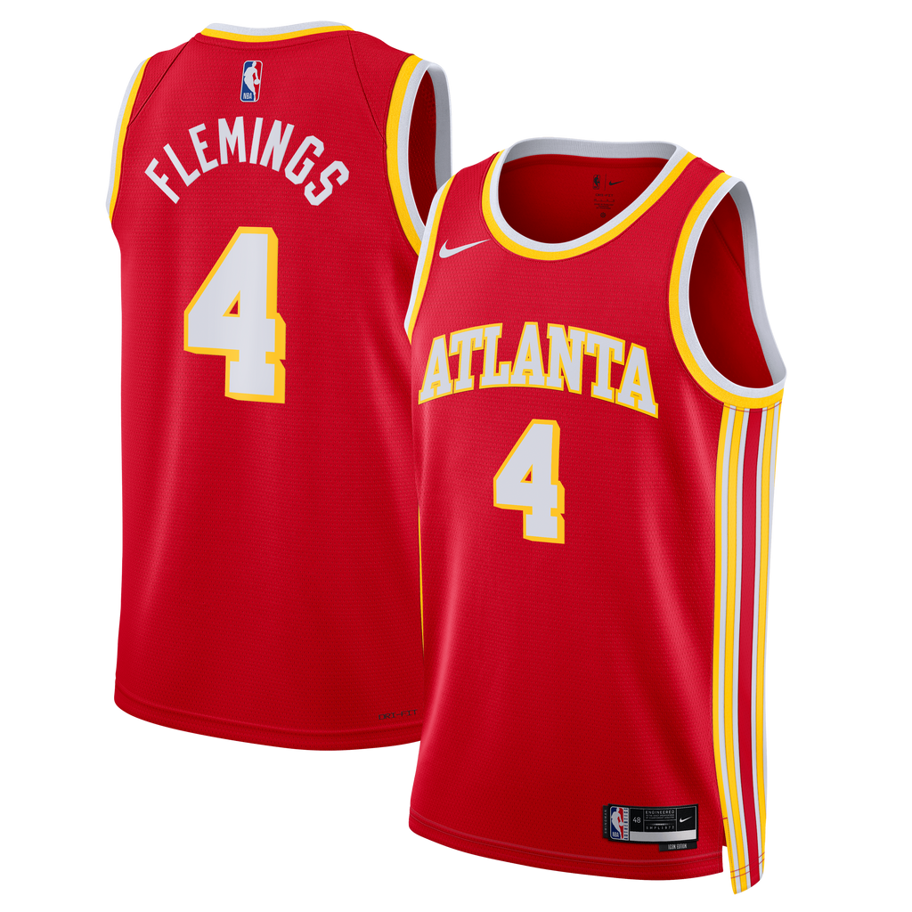 Kingston Flemings Atlanta Hawks Swingman Icon Jersey - Red - Unisex product image 2, provided for visual reference and