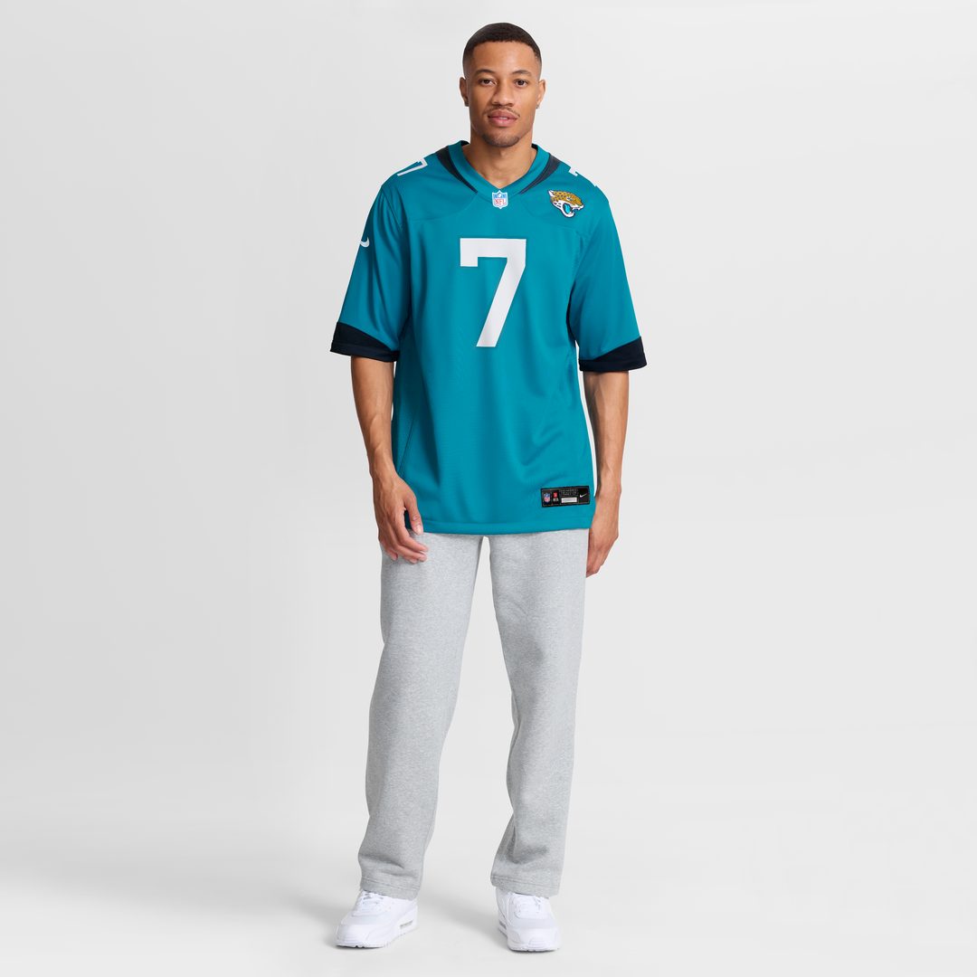 Jacksonville Jaguars Byron Leftwich Teal Retired Player Game Jersey product image 7, provided for visual reference and