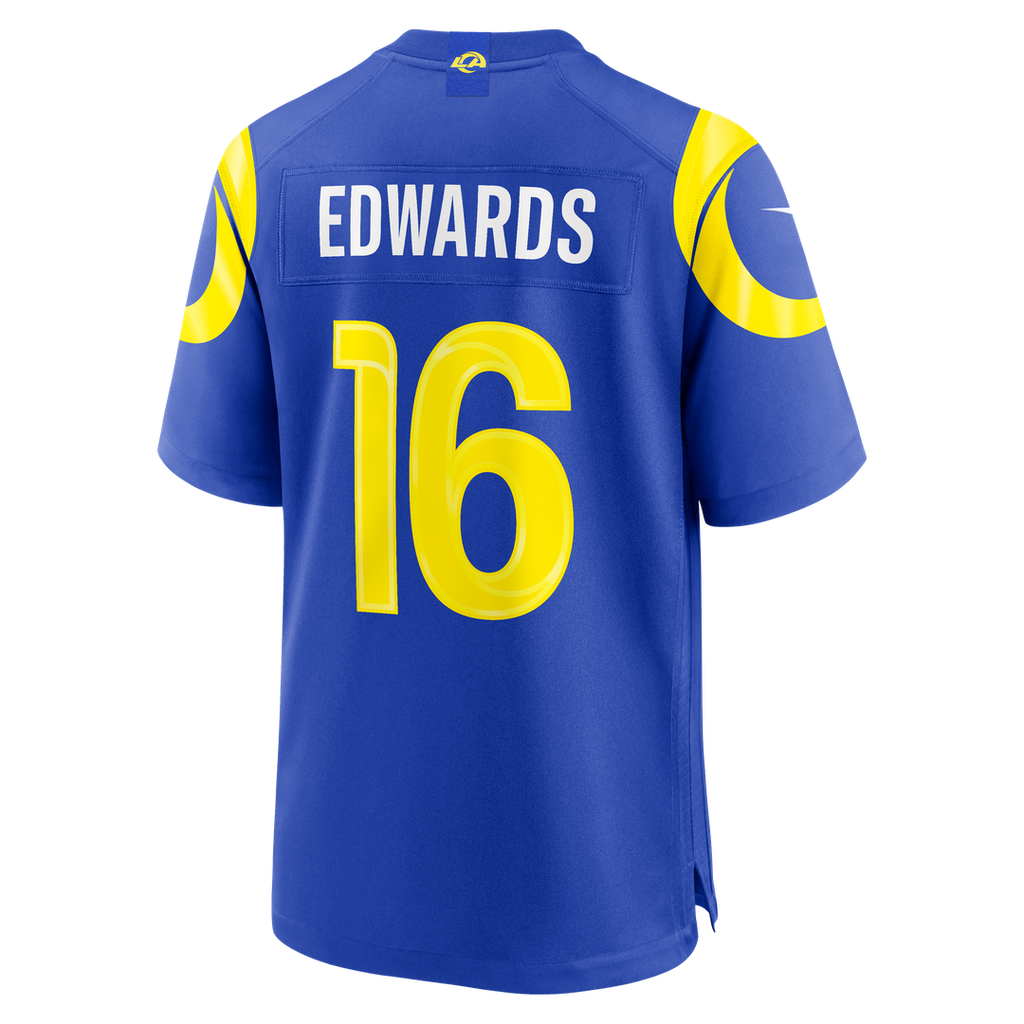 Los Angeles Rams Tru Edwards Royal Team Game Jersey product image 3, provided for visual reference and product detail review