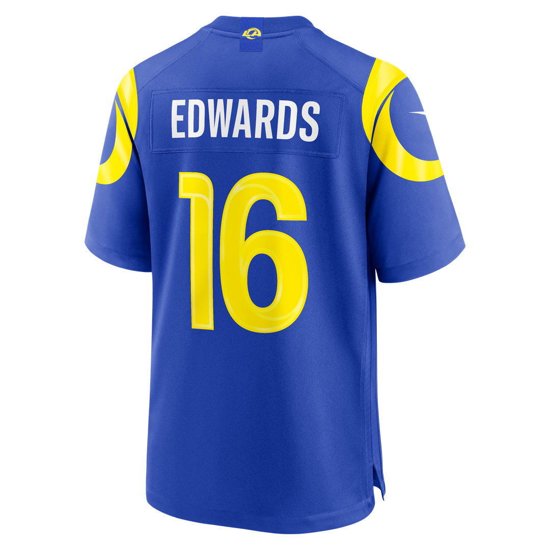 Los Angeles Rams Tru Edwards Royal Team Game Jersey product image 3, provided for visual reference and product detail review