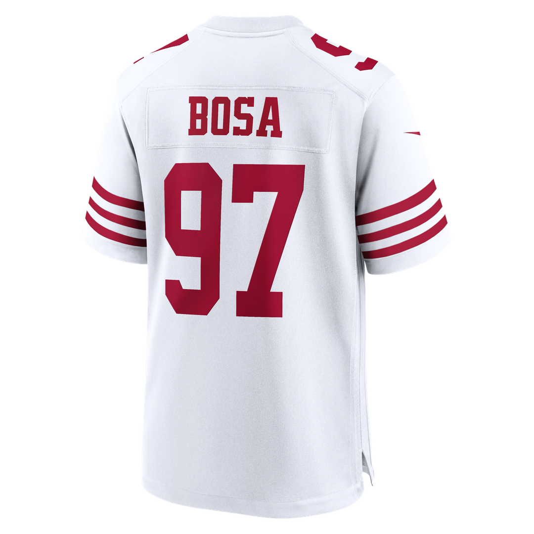 San Francisco 49ers Nick Bosa White 80th Anniversary Game Jersey product image 3, provided for visual reference and product