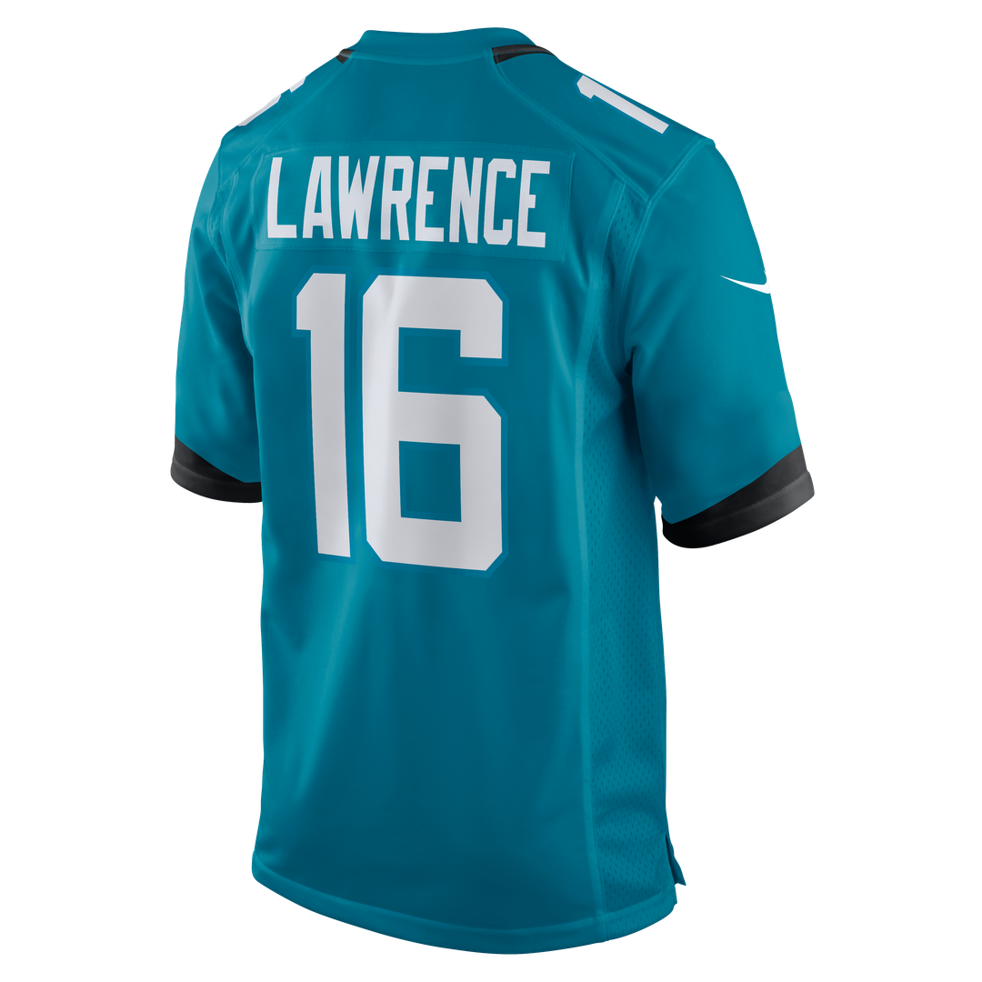 Jacksonville Jaguars Trevor Lawrence Teal Game Jersey product image 3, provided for visual reference and product detail