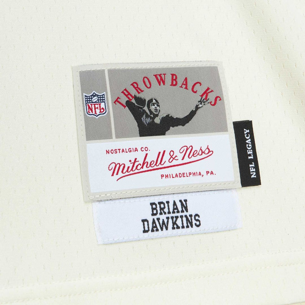 Philadelphia Eagles Brian Dawkins Cream Chainstitch Legacy Jersey product image 5, provided for visual reference and product