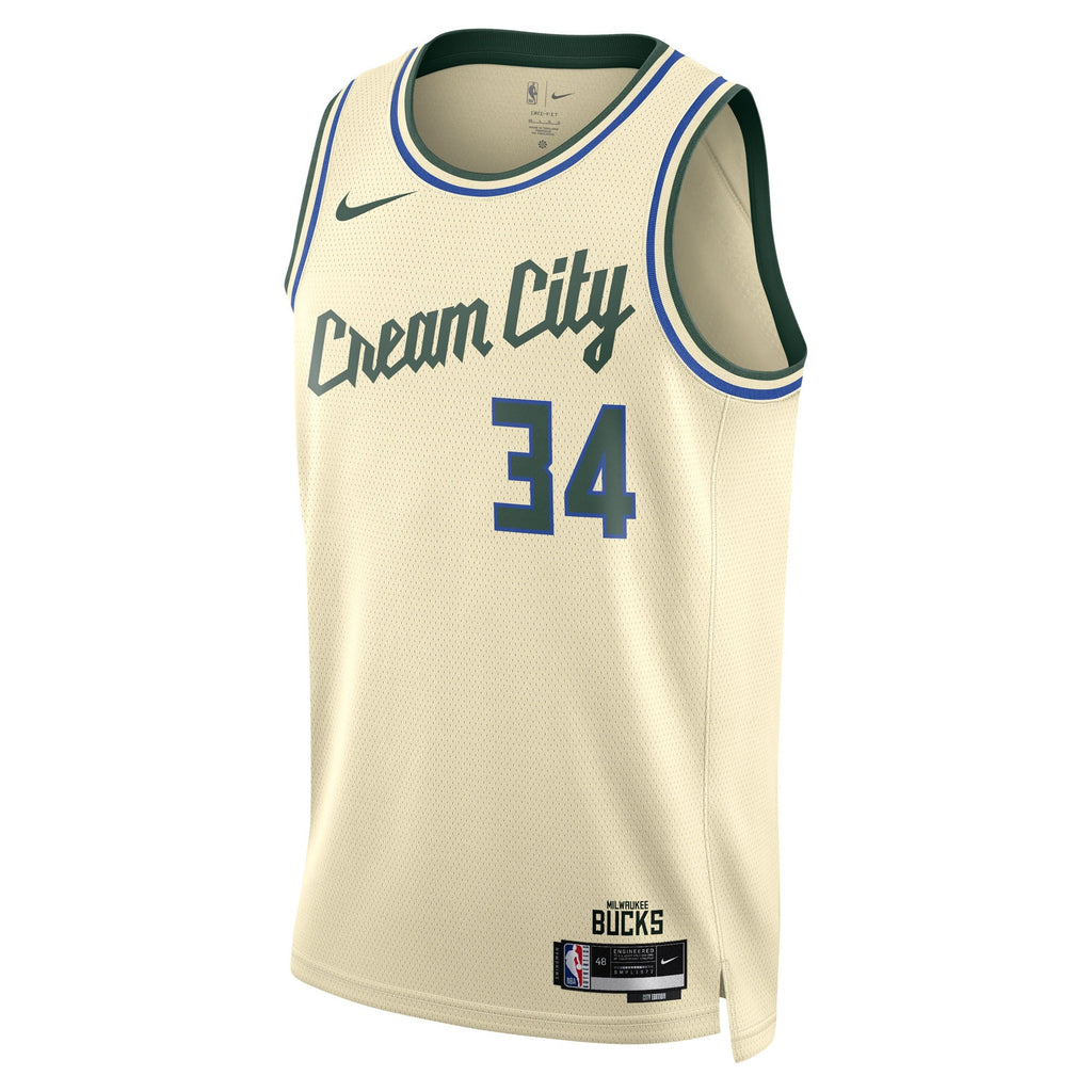 Giannis Antetokounmpo Milwaukee Bucks 2025/26 City Edition Swingman Jersey - Cream - Unisex product image 3, provided for