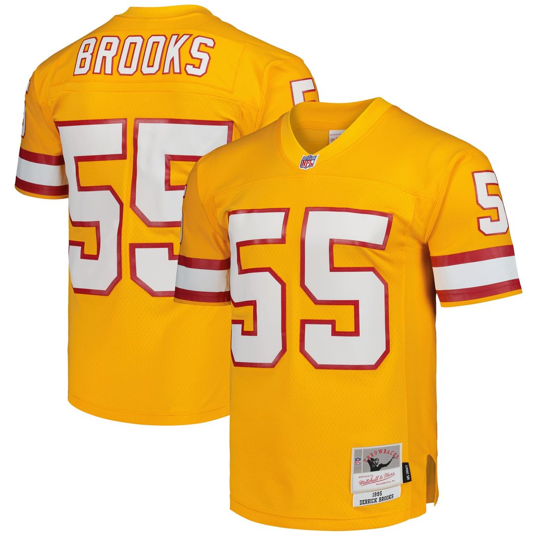 Tampa Bay Buccaneers Derrick Brooks Orange Legacy Replica Jersey product image 1, provided for visual reference and product