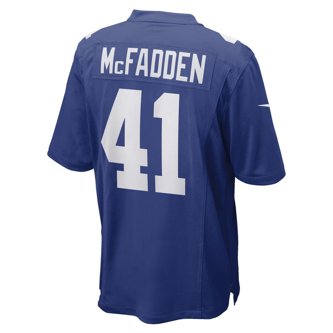 New York Giants Micah McFadden Royal Game Player Jersey product image 3, provided for visual reference and product detail