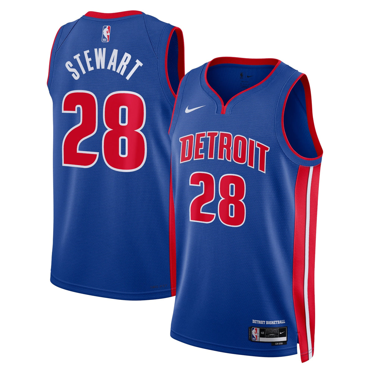 Detroit Pistons Icon Edition Swingman Basketball Jersey - Blue - Isaiah Stewart - Unisex product image 1, provided for