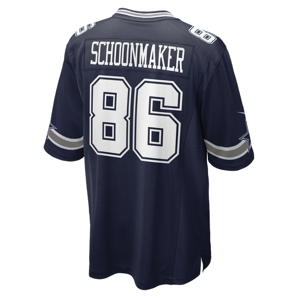Dallas Cowboys Luke Schoonmaker Navy Team Game Jersey product image 3, provided for visual reference and product detail