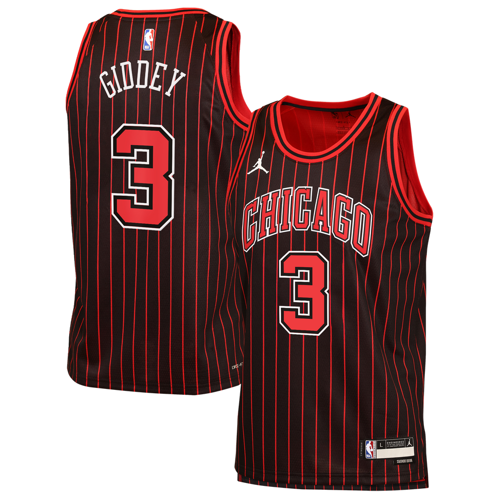 Josh Giddey Chicago Bulls Statement Edition Jersey - Black - Youth product image 1, provided for visual reference and