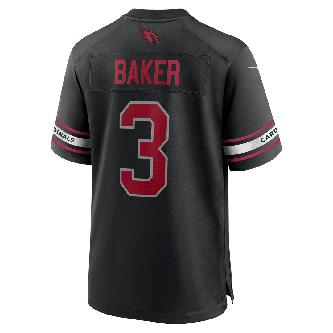 Arizona Cardinals Budda Baker Black Game Jersey product image 3, provided for visual reference and product detail review