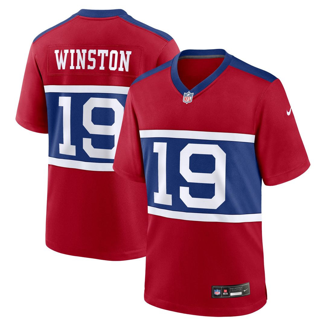 New York Giants Jameis Winston Century Red Alternate Game Jersey product image 1, provided for visual reference and product
