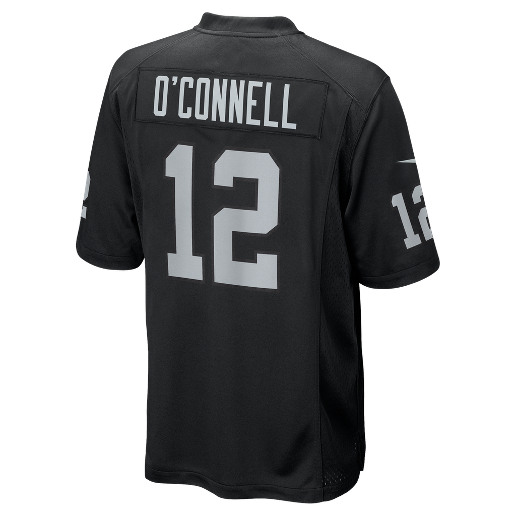 Las Vegas Raiders Aidan O'Connell Black Team Game Jersey product image 3, provided for visual reference and product detail