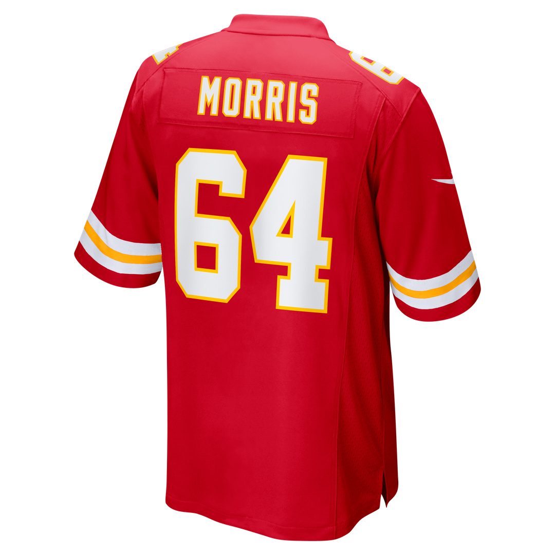 Kansas City Chiefs Wanya Morris Red Game Jersey product image 3, provided for visual reference and product detail review