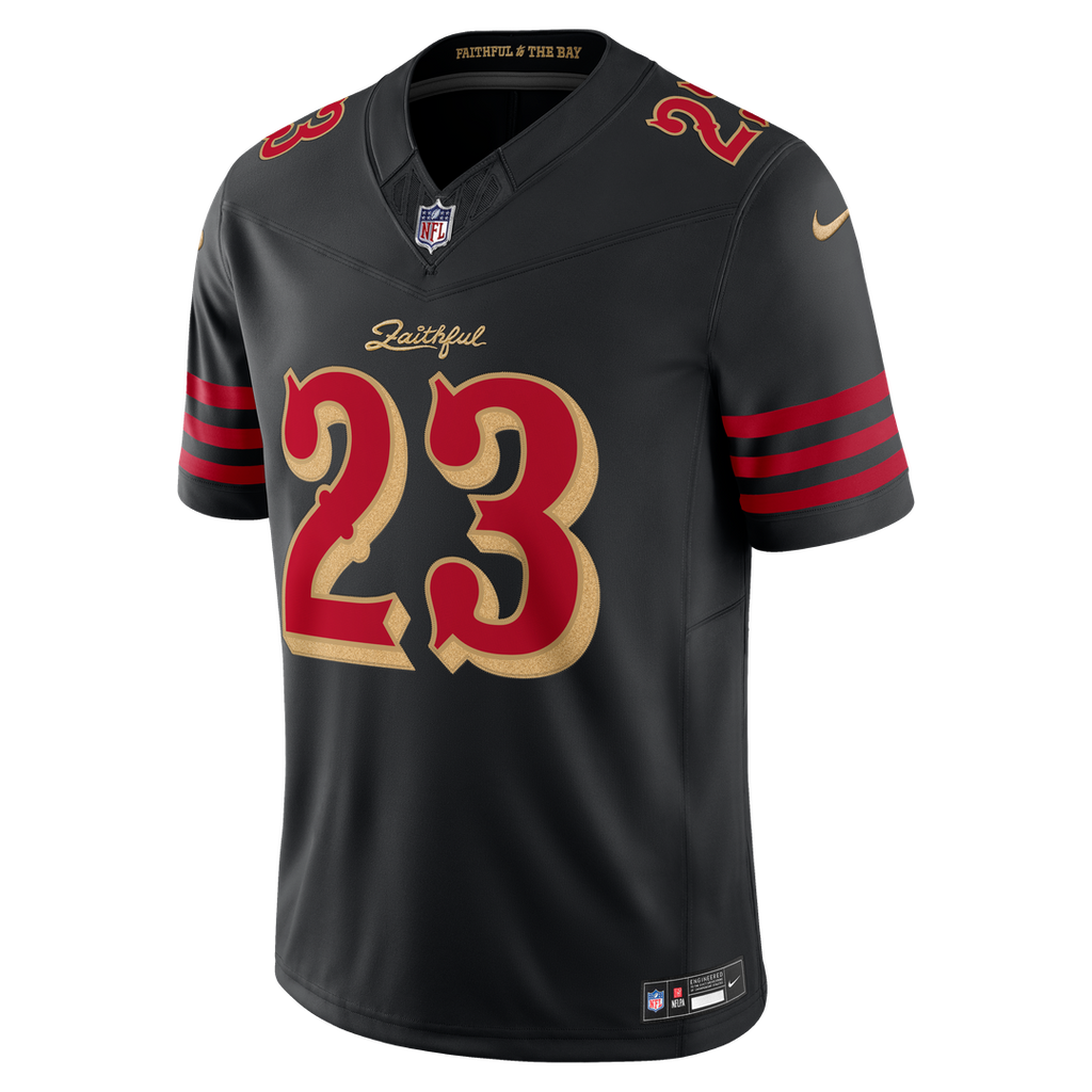 San Francisco 49ers Christian McCaffrey Black Rivalries Collection Stitched Limited Jersey product image 6, provided for