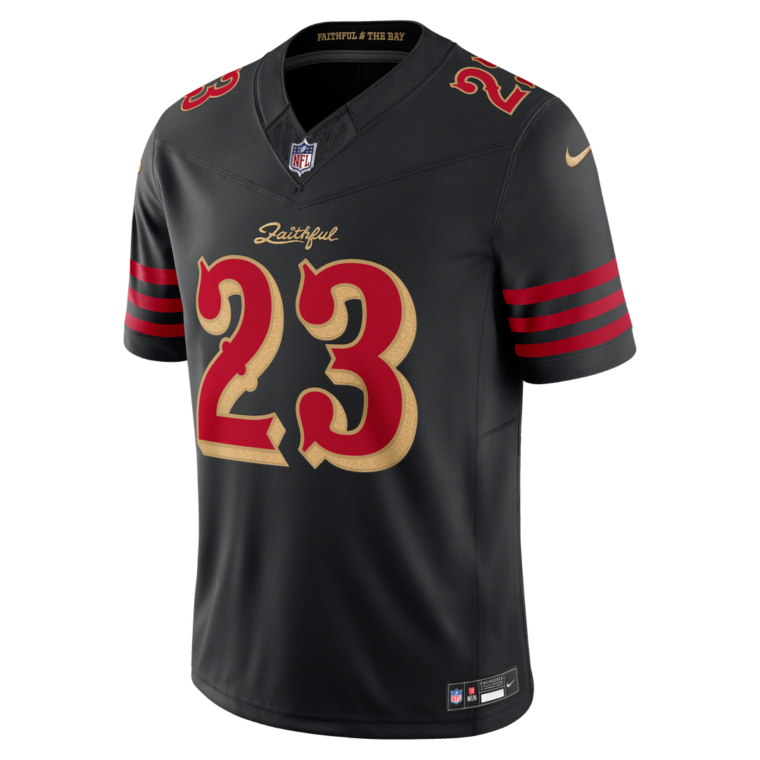 San Francisco 49ers Christian McCaffrey Black Rivalries Collection Stitched Limited Jersey product image 6, provided for