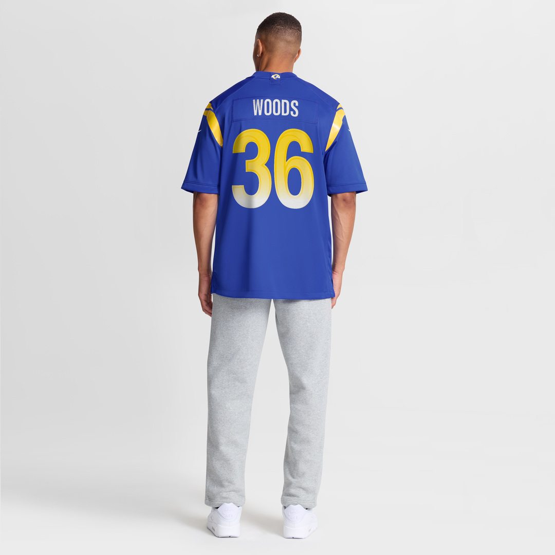 Los Angeles Rams Charles Woods Royal Game Jersey product image 8, provided for visual reference and product detail review