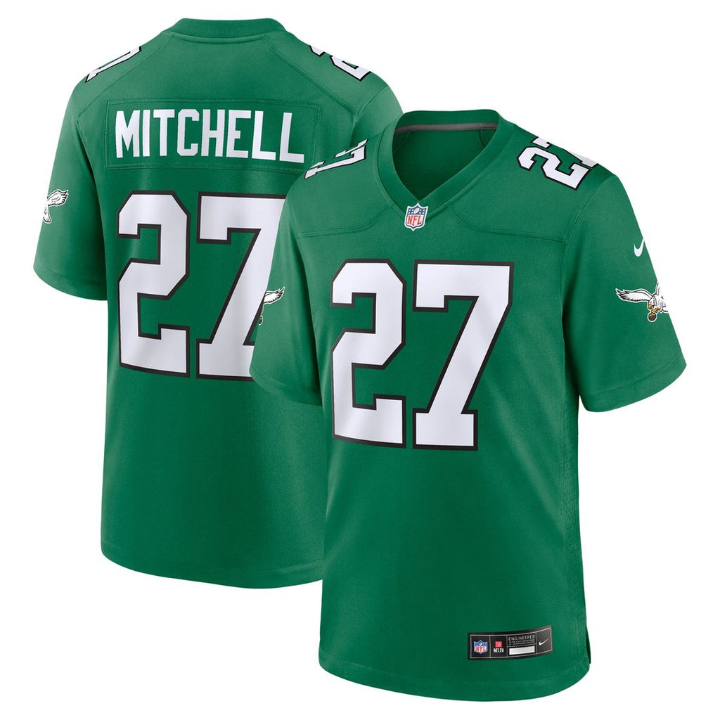 Philadelphia Eagles Quinyon Mitchell Kelly Green Alternate Game Jersey product image 4, provided for visual reference and