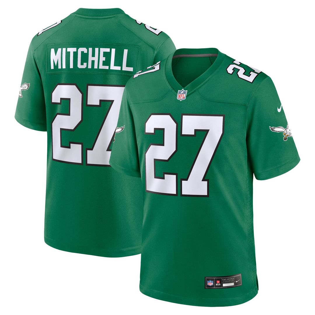 Philadelphia Eagles Quinyon Mitchell Kelly Green Alternate Game Jersey product image 4, provided for visual reference and