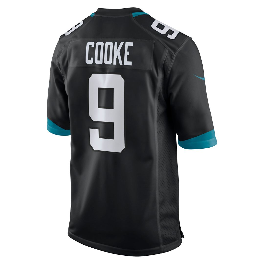Jacksonville Jaguars Logan Cooke Black Game Jersey product image 9, provided for visual reference and product detail review
