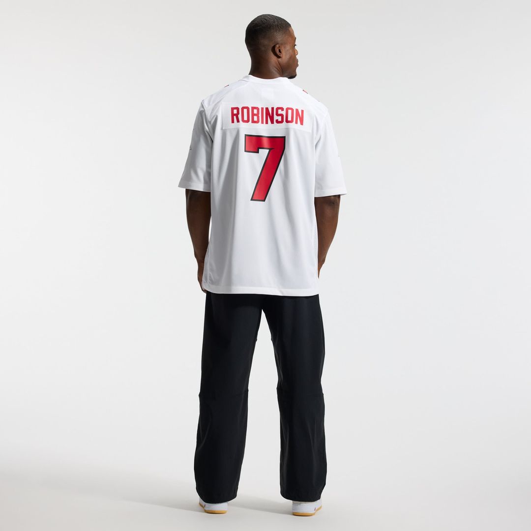 Atlanta Falcons Bijan Robinson White Game Jersey product image 15, provided for visual reference and product detail review