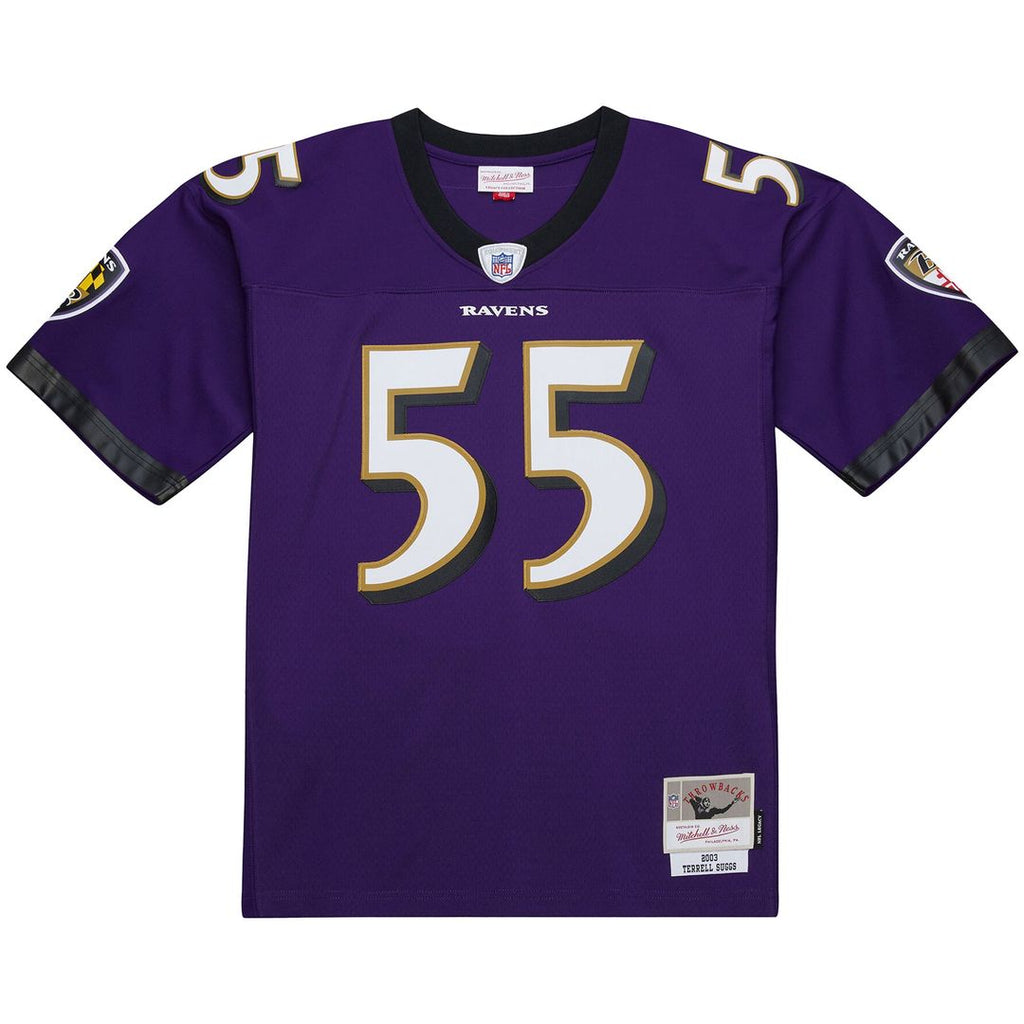 Baltimore Ravens Terrell Suggs Purple 2003 Legacy Replica Jersey product image 2, provided for visual reference and product