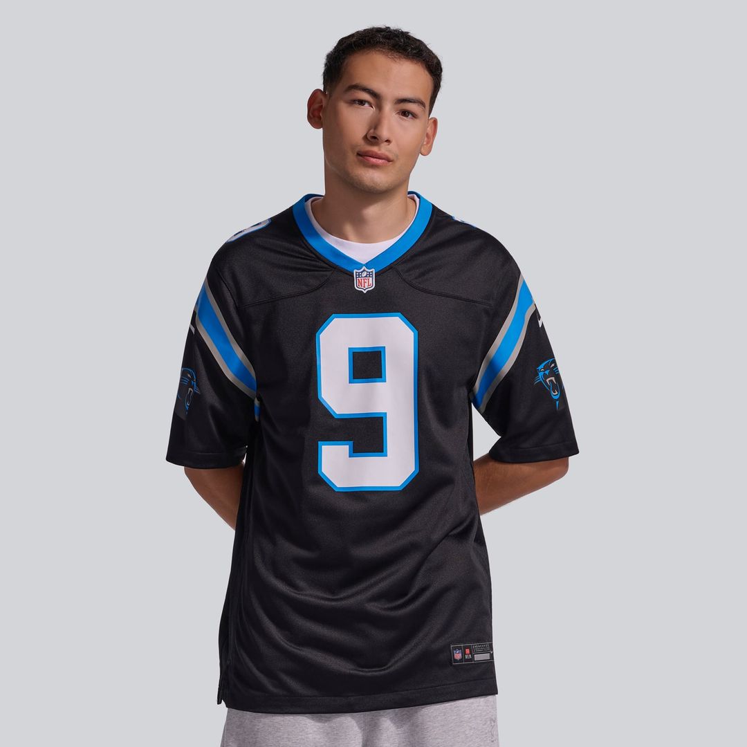 Carolina Panthers Bryce Young Black Team Game Jersey product image 2, provided for visual reference and product detail review