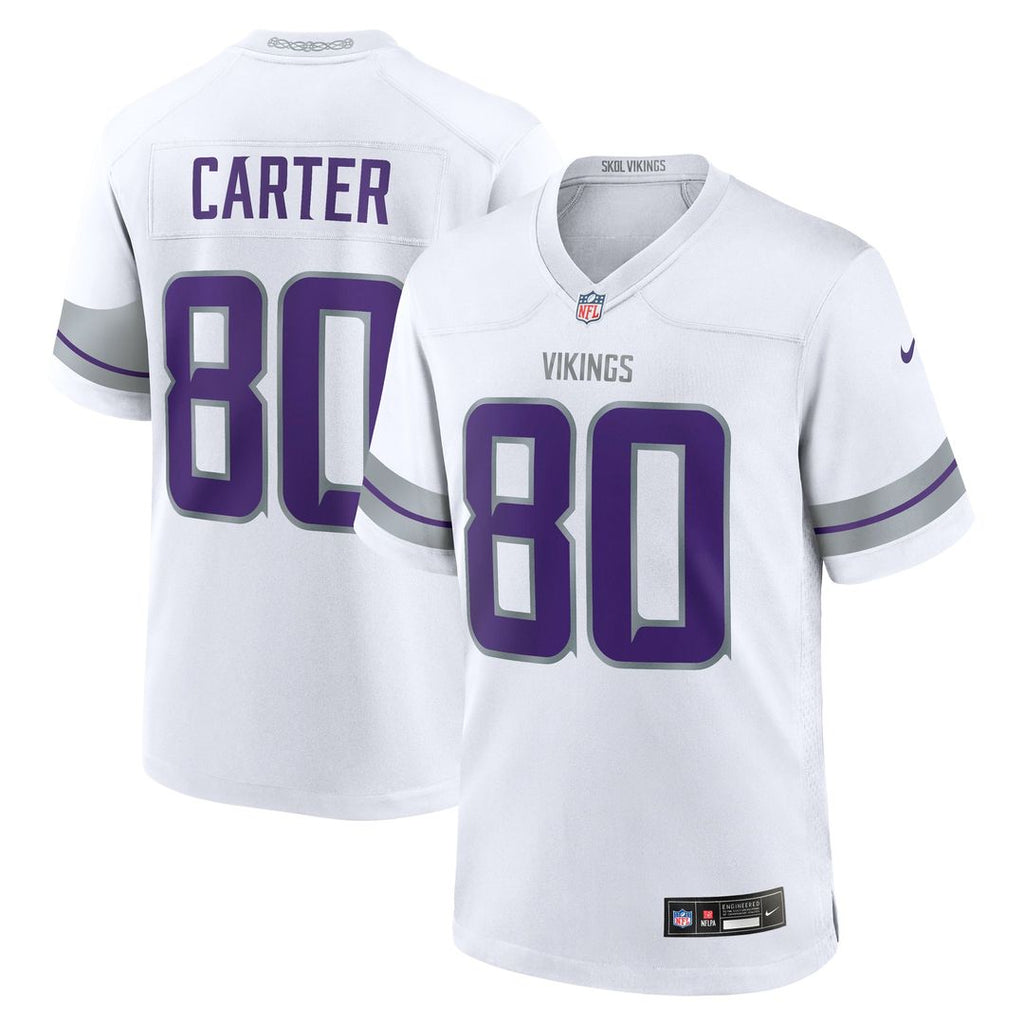 Minnesota Vikings Cris Carter White Alternate Retired Player Game Jersey product image 1, provided for visual reference and