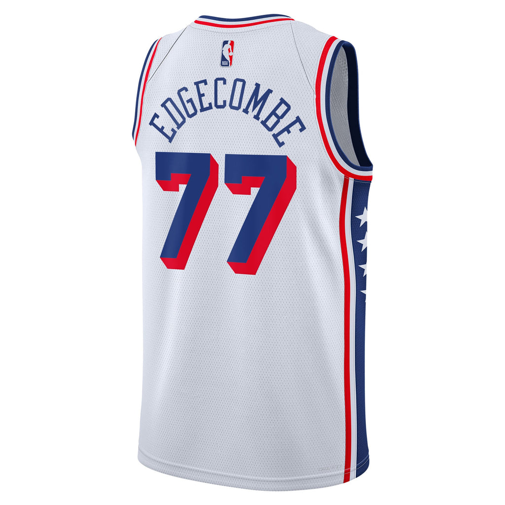 VJ Edgecombe Philadelphia 76ers Association Edition Swingman Jersey - White - Youth product image 4, provided for visual