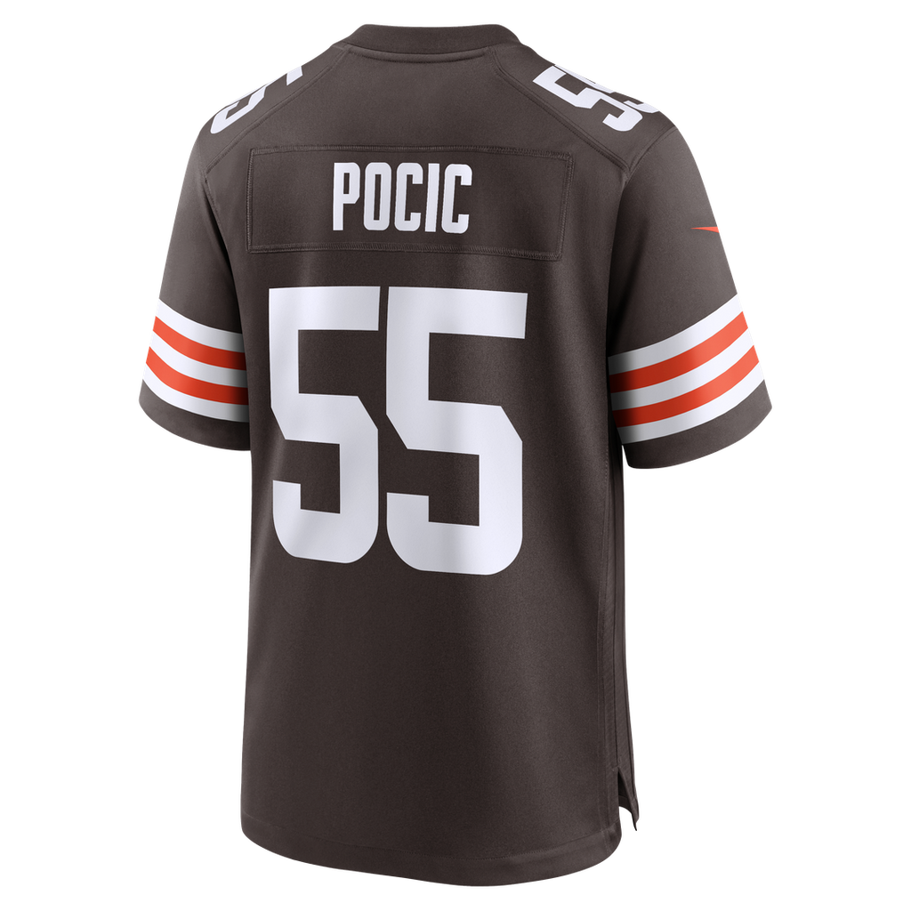 Cleveland Browns Ethan Pocic Brown Game Jersey product image 3, provided for visual reference and product detail review
